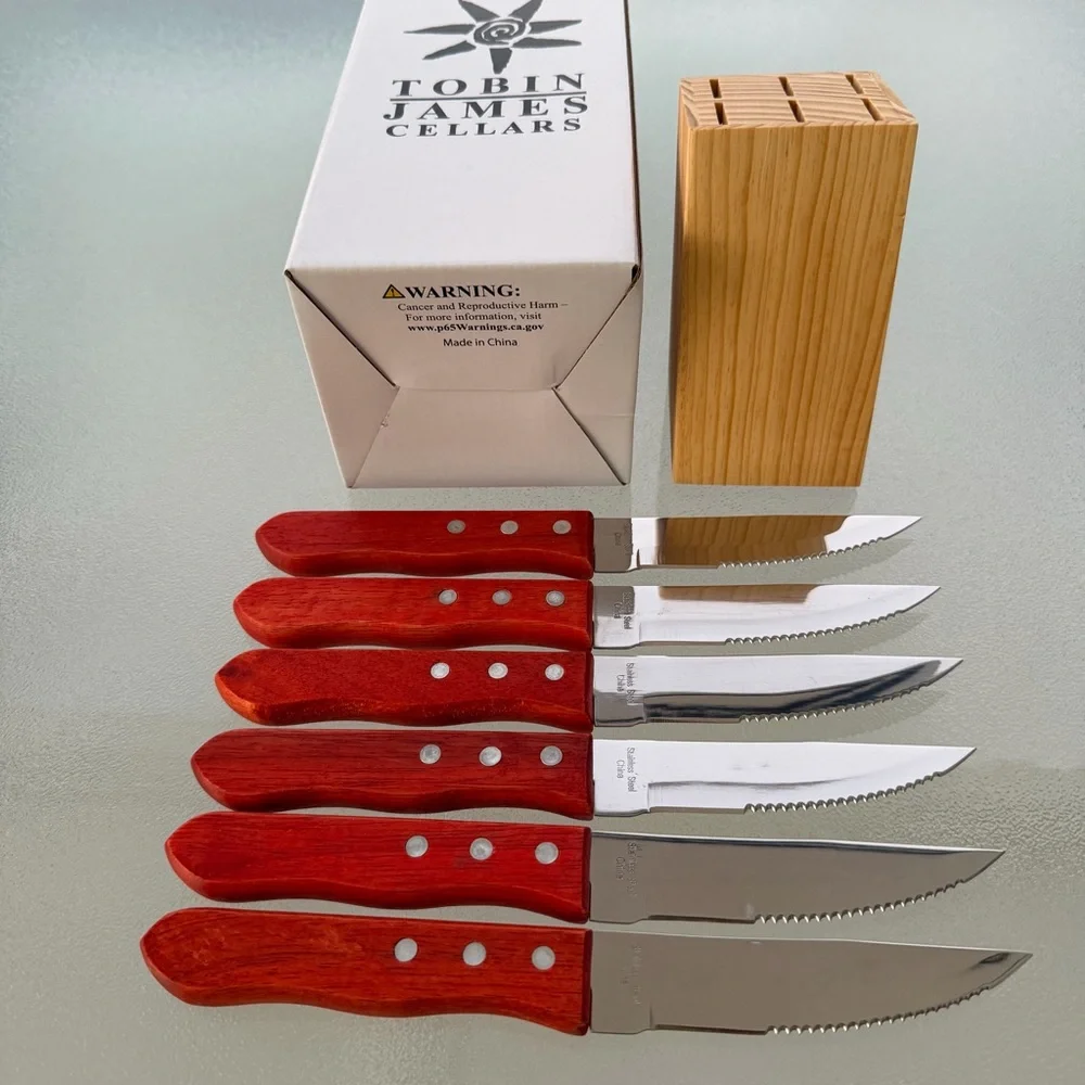 Tobin James Cellars Logo Steak Knife Set - Picture 3 of 5